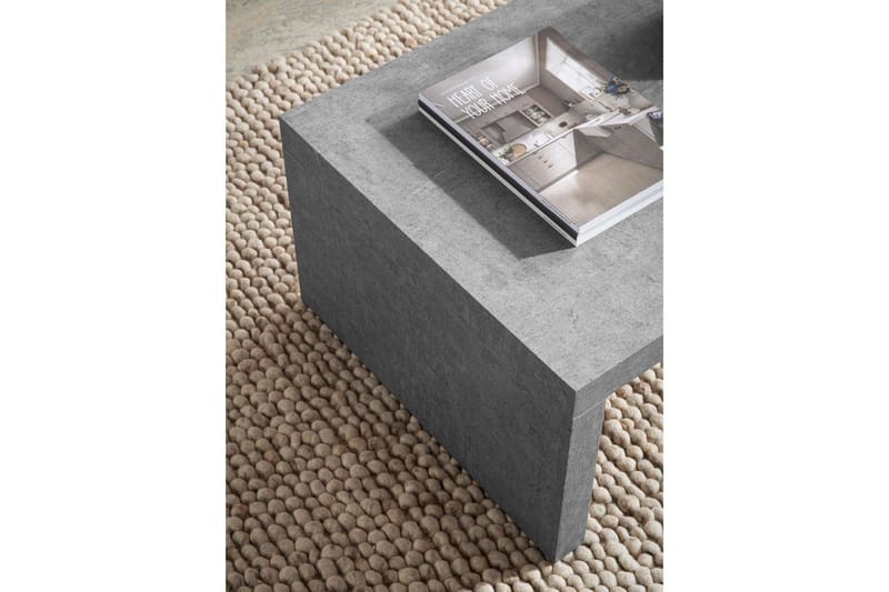 Sofabord Wohnling rektangulær 110 cm, steinoptikk, moderne utseende Grå - Grå - Møbler - Bord - Sofabord & salongbord