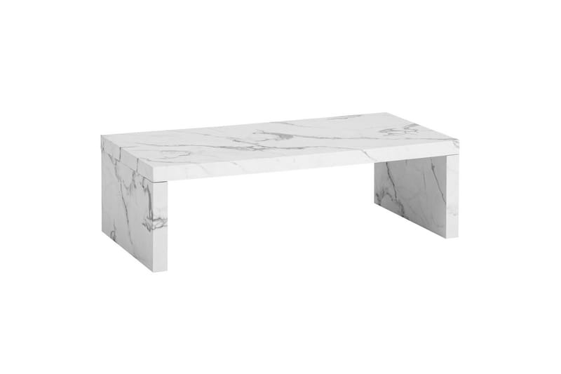 Sofabord Wohnling rektangulær 110 cm, steinoptikk, moderne utseende Marmor Hvit - Marmor Hvit - Møbler - Bord - Sofabord & salongbord