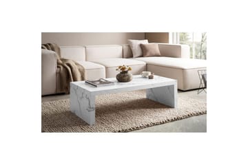 Sofabord Wohnling rektangulær 110 cm, steinoptikk, moderne utseende Marmor Hvit - Marmor Hvit - Møbler - Bord - Sofabord & salongbord