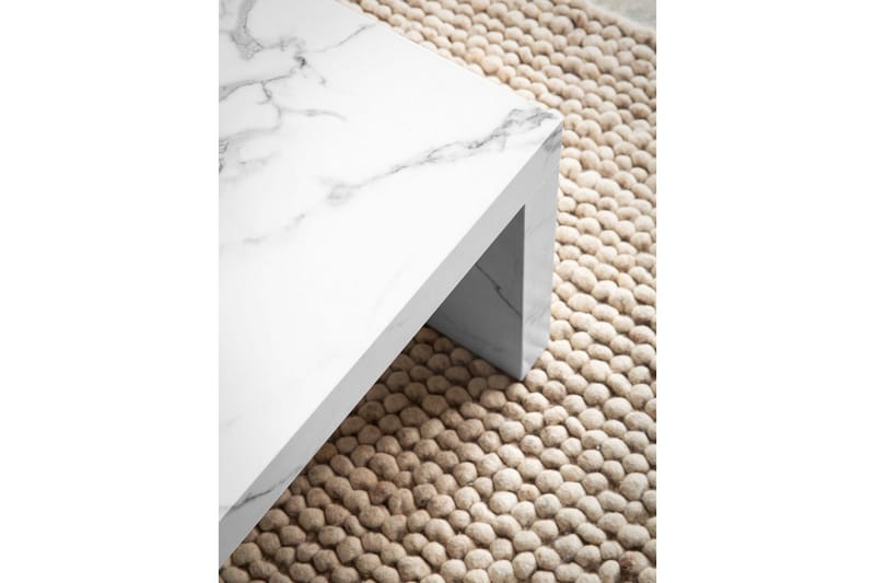 Sofabord Wohnling rektangulær 110 cm, steinoptikk, moderne utseende Marmor Hvit - Marmor Hvit - Møbler - Bord - Sofabord & salongbord