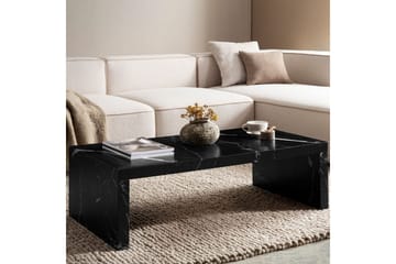 Sofabord Wohnling rektangulær 110 cm, steinoptikk, moderne utseende Svart marmor - Svart marmor - Møbler - Bord - Sofabord & salongbord
