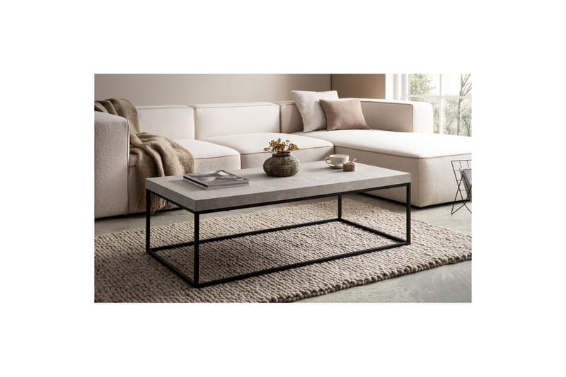 Sofabord Wohnling rektangulær 120 cm, steinoptikk, moderne utseende Beige - Beige - Møbler - Bord - Sofabord & salongbord