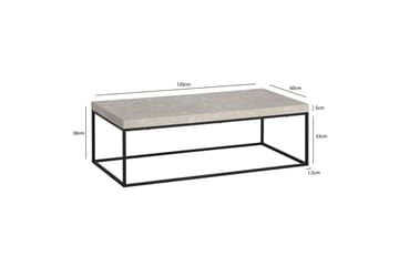 Sofabord Wohnling rektangulær 120 cm, steinoptikk, moderne utseende Beige - Beige - Møbler - Bord - Sofabord & salongbord