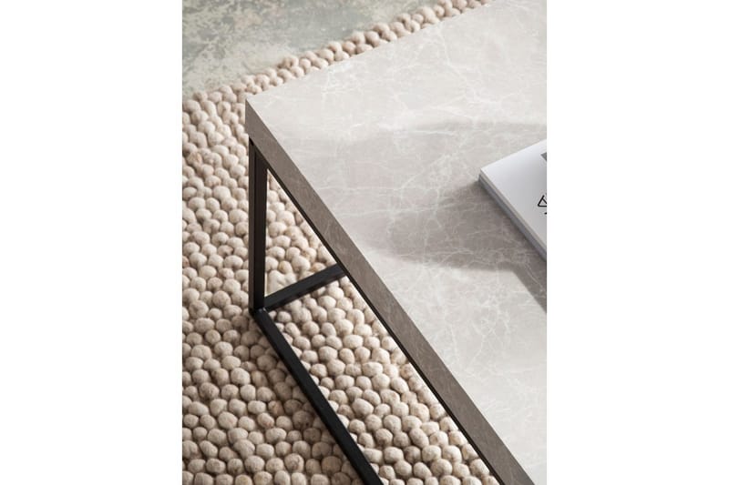 Sofabord Wohnling rektangulær 120 cm, steinoptikk, moderne utseende Beige - Beige - Møbler - Bord - Sofabord & salongbord