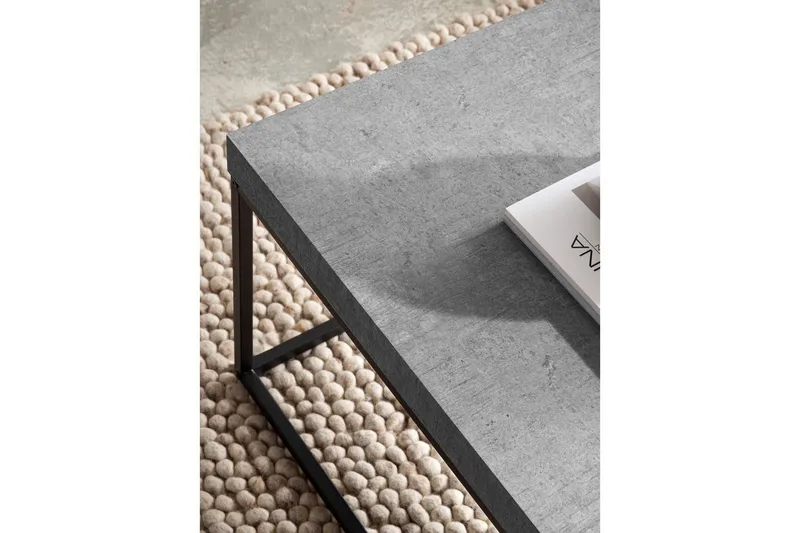 Sofabord Wohnling rektangulær 120 cm, steinoptikk, moderne utseende Grå - Grå - Møbler - Bord - Sofabord & salongbord