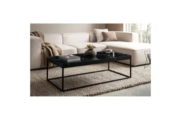 Sofabord Wohnling rektangulær 120 cm, steinoptikk, moderne utseende Svart marmor - Svart marmor - Møbler - Bord - Marmorbord