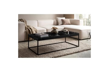 Sofabord Wohnling rektangulær 120 cm, steinoptikk, moderne utseende Svart marmor - Svart marmor - Møbler - Bord - Sofabord & salongbord