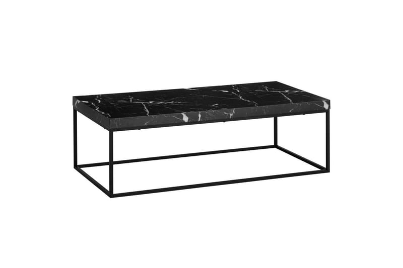 Sofabord Wohnling rektangulær 120 cm, steinoptikk, moderne utseende Svart marmor - Svart marmor - Møbler - Bord - Sofabord & salongbord