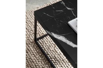 Sofabord Wohnling rektangulær 120 cm, steinoptikk, moderne utseende Svart marmor - Svart marmor - Møbler - Bord - Marmorbord