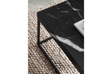 Sofabord Wohnling rektangulær 120 cm, steinoptikk, moderne utseende Svart marmor - Svart marmor - Møbler - Bord - Sofabord & salongbord