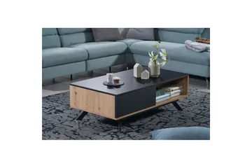 Sofabord Wohnling Rektangulær MDF, eikeutseende med stor skuffebakke, moderne utseende - Møbler - Bord - Sofabord & salongbord