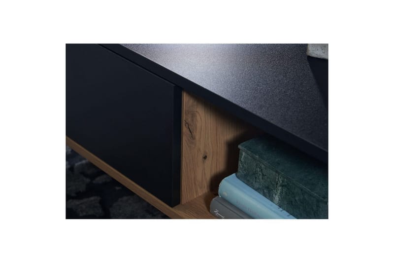 Sofabord Wohnling Rektangulær MDF, eikeutseende med stor skuffebakke, moderne utseende - Møbler - Bord - Sofabord & salongbord