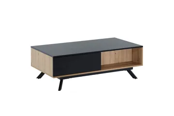 Sofabord Wohnling Rektangulær MDF, eikeutseende med stor skuffebakke, moderne utseende - Møbler - Bord - Sofabord & salongbord