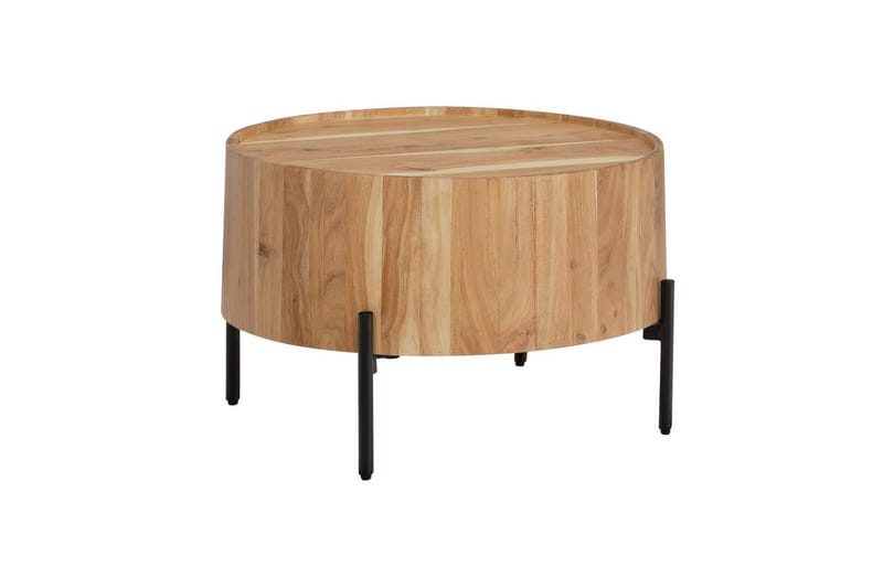 Sofabord Wohnling Rund 60 cm Massivt Tre Skandinavisk Stil - Møbler - Bord - Sofabord & salongbord