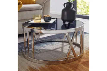 Sofabord Wohnling Rund 60 cm Sikkerhetsglass Romertall Krom Moderne - Møbler - Bord - Sofabord & salongbord