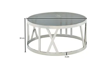 Sofabord Wohnling Rund 60 cm Sikkerhetsglass Romertall Krom Moderne - Møbler - Bord - Sofabord & salongbord