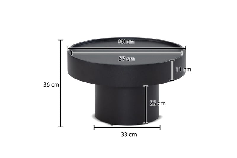 Sofabord Wohnling Rund 60 cm Sopputseende Metall Modern Look - Møbler - Bord - Sofabord & salongbord