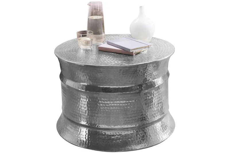 Sofabord Wohnling Rund hamret aluminiumsoverflate lakkert orientalsk