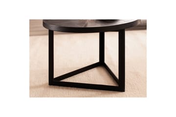 Sofabord Wohnling Rund heltre med steinfinish moderne metallramme - Møbler - Bord - Sofabord & salongbord