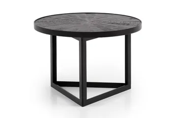 Sofabord Wohnling Rund heltre med steinfinish moderne metallramme - Møbler - Bord - Sofabord & salongbord