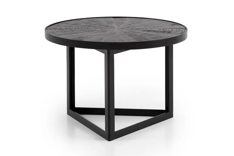 Sofabord Wohnling Rund heltre med steinfinish moderne metallramme