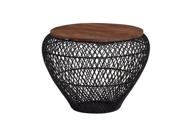 Sofabord Wohnling Rund kurvutførelse med solid treplate landstil