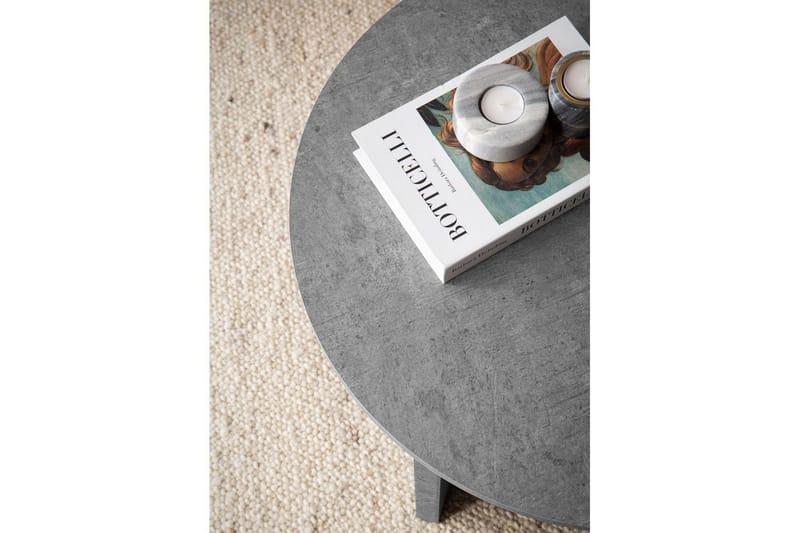 Sofabord Wohnling Rund steinoptikk stil moderne utseende 60 cm, Grå - 60 cm, Grå - Møbler - Bord - Sofabord & salongbord