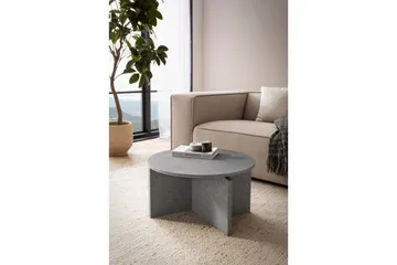 Sofabord Wohnling Rund steinoptikk stil moderne utseende 60 cm, Grå - 60 cm, Grå - Møbler - Bord - Sofabord & salongbord
