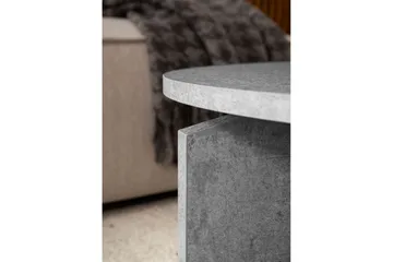 Sofabord Wohnling Rund steinoptikk stil moderne utseende 60 cm, Grå - 60 cm, Grå - Møbler - Bord - Sofabord & salongbord