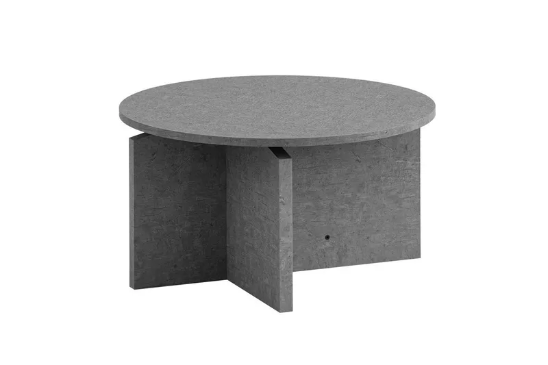 Sofabord Wohnling Rund steinoptikk stil moderne utseende 60 cm, Grå, 60 cm, Grå