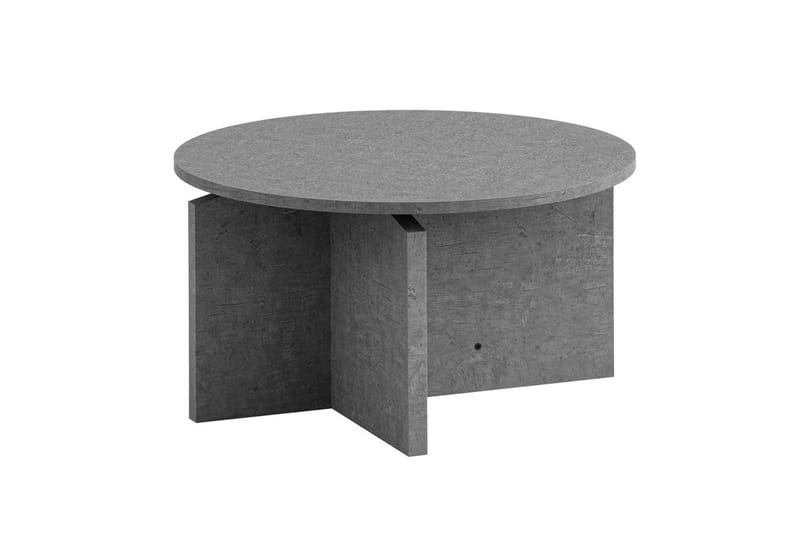 Sofabord Wohnling Rund steinoptikk stil moderne utseende 60 cm, Grå - 60 cm, Grå - Møbler - Bord - Sofabord & salongbord