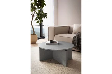 Sofabord Wohnling Rund steinoptikk stil moderne utseende 70 cm, Grå - 70 cm, Grå - Møbler - Bord - Sofabord & salongbord