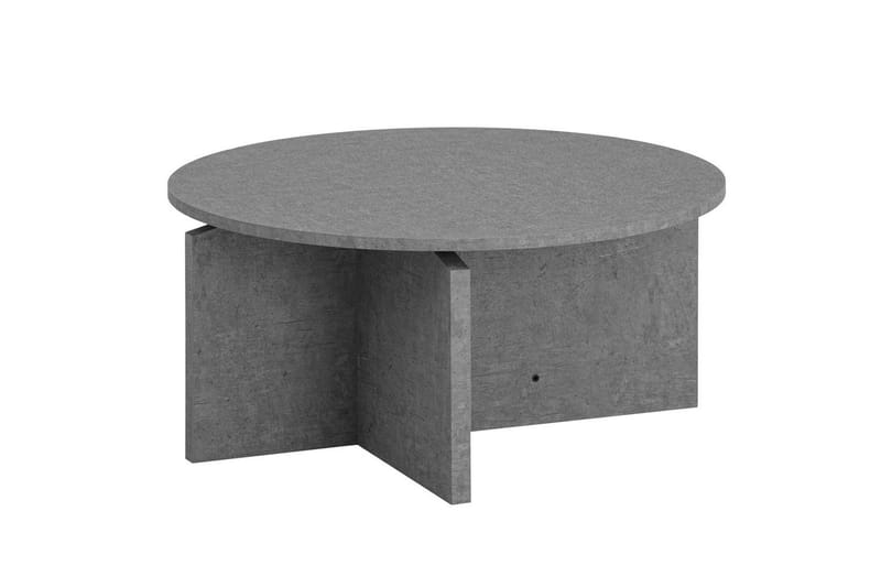 Sofabord Wohnling Rund steinoptikk stil moderne utseende 70 cm, Grå - 70 cm, Grå - Møbler - Bord - Sofabord & salongbord