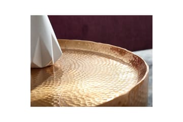Sofabord Wohnling rundt metall 60 cm hammerutseende, orientalsk stil Gull - Gull - Møbler - Bord - Sofabord & salongbord