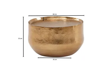 Sofabord Wohnling rundt metall 60 cm hammerutseende, orientalsk stil Gull - Gull - Møbler - Bord - Sofabord & salongbord