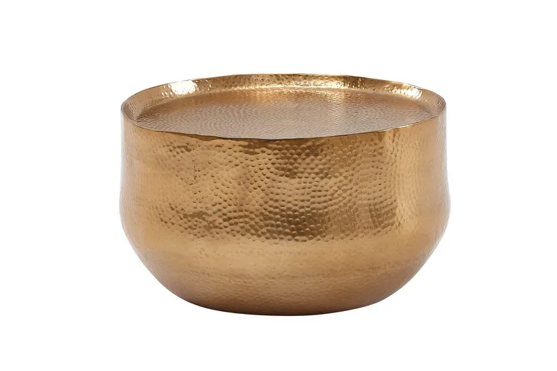 Sofabord Wohnling rundt metall 60 cm hammerutseende, orientalsk stil Gull, Gull