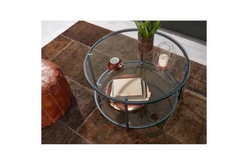 Sofabord Wohnling Rundt sikkerhetsglass med glassbrett moderne - Møbler - Bord - Sofabord & salongbord