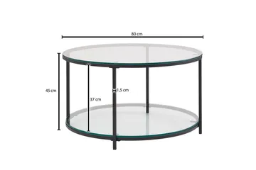 Sofabord Wohnling Rundt sikkerhetsglass med glassbrett moderne - Møbler - Bord - Sofabord & salongbord