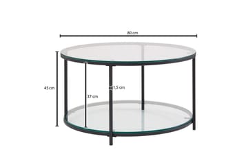 Sofabord Wohnling Rundt sikkerhetsglass med glassbrett moderne - Møbler - Bord - Sofabord & salongbord