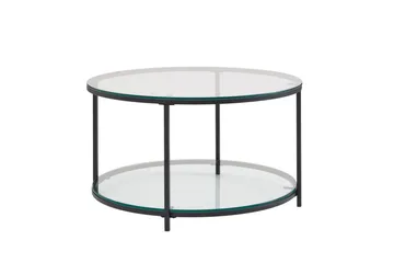 Sofabord Wohnling Rundt sikkerhetsglass med glassbrett moderne - Møbler - Bord - Sofabord & salongbord