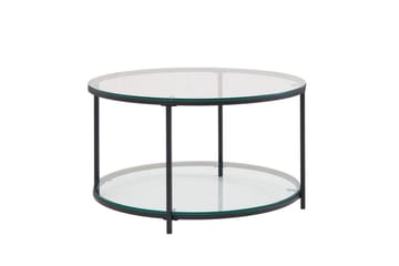 Sofabord Wohnling Rundt sikkerhetsglass med glassbrett moderne - Møbler - Bord - Sofabord & salongbord