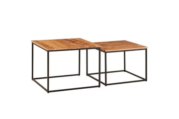 Sofabord Wohnling Sett med 2 Massivt Tre Kvadratmetallben Moderne - Møbler - Bord - Sofabord & salongbord