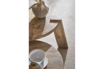 Sofabord Wohnling Sett med 2 Runde Massivt Tre med Massiv Ben Landlig Stil - Møbler - Bord - Sofabord & salongbord