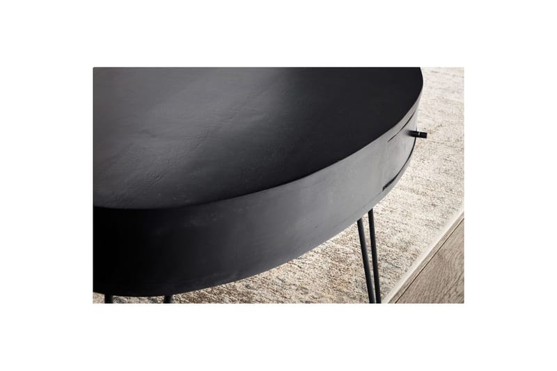 Sofabord Wohnling Solid tre 100 cm oval med skuff i landlig stil - Møbler - Bord - Sofabord & salongbord