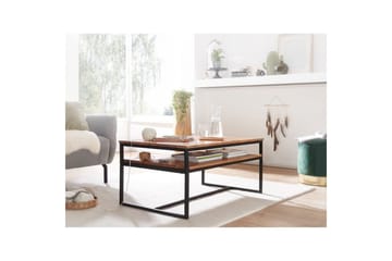 Sofabord Wohnling Solid tre 100 cm rektangulær med brett moderne - Møbler - Bord - Sofabord & salongbord