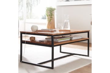 Sofabord Wohnling Solid tre 100 cm rektangulær med brett moderne - Møbler - Bord - Sofabord & salongbord