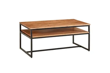 Sofabord Wohnling Solid tre 100 cm rektangulær med brett moderne - Møbler - Bord - Sofabord & salongbord