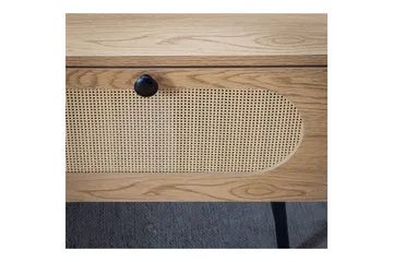 Sofabord Wohnling Tre eik utseende rektangulær med skuffe rotting oppbevaringsplass - Møbler - Bord - Sofabord & salongbord