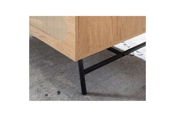 Sofabord Wohnling Tre eik utseende rektangulær med skuffe rotting oppbevaringsplass - Møbler - Bord - Sofabord & salongbord