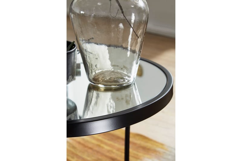 Wrighton Settbord 50 cm Rundt Salongbord Stablebart i Metall og Glass - Speilsølv - Møbler - Bord - Sofabord & salongbord